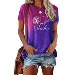 Dandelion Letter Print Short Sleeve T-Shirts Wholesale Women's Clothing N3824040700300