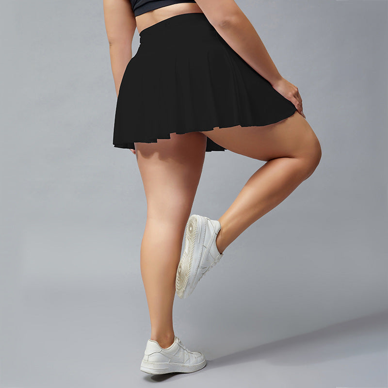 Wholesale Plus Size Womens Clothing Anti-Light Breathable Sports Shorts Pleated Skirt
