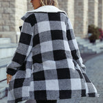 Lapel Long Sleeve Buttonless Plaid Jacket Wholesale Womens Clothing N3823111600036