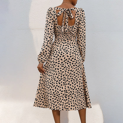 Long Sleeve Leopard Print Dresses Wholesale Womens Clothing N3824062800022