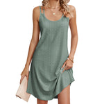 Solid Color Round Neck Cami Loose Sleeveless Dresses Wholesale Womens Clothing N3824052000090