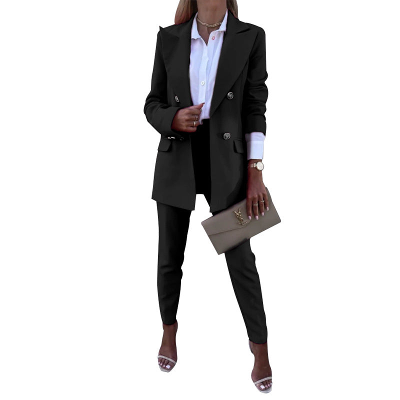 Solid Color Blazer And Pants Two Piece Suit Wholesale Womens Clothing N3823103000012