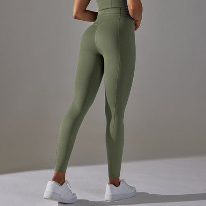 Seamless Knit High Waist Sports Cropped Leggings Wholesale Women'S Bottoms