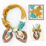 Wholesale Womens Imitation Silk Satin Chiffon Floral Vintage Scarf N3823120800029