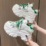 Casual Color Collision Breathable Heightened Thick Bottom Running Shoes Wholesale Women'S Shoes