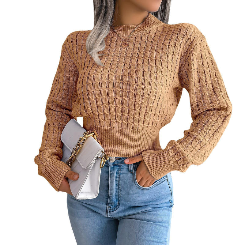 Twist Long Sleeve Navel Knitted Sweater Wholesale Womens Clothing N3823112200020