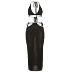 Backless Strap Crop Tops High Waist Skirt Set Wholesale Womens Clothing