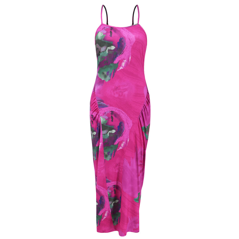 Sexy Slim Halter Printed Maxi Dresses Wholesale Womens Clothing N3824052000107