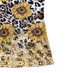 Sunflower Print Casual Short Sleeve V-Neck T-Shirt Wholesale Womens Clothing N3824022600053