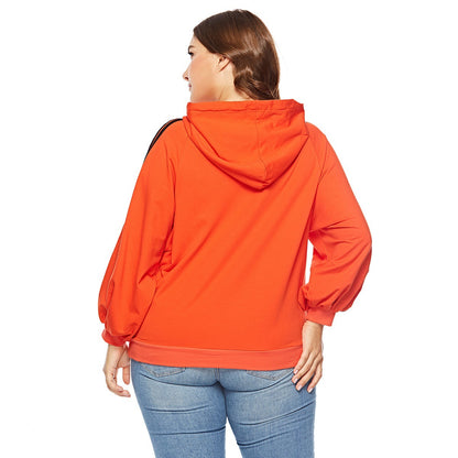 Plus Size Hooded Long Sleeve Loose Sweatshirts Wholesale Womens Clothing N3824080300022