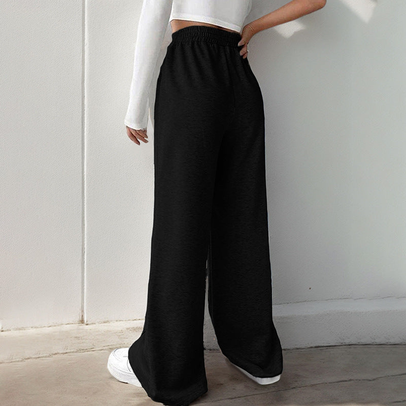 High Waisted Solid Color Wide Leg Casual Pants Wholesale Womens Clothing N3824082900022