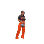 Casual Zip Solid Color Multi-Pocket Zip Loose Pants Wholesale Womens Clothing N3823120100047