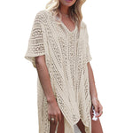 Casual Knit Crochet Hollow Out Bikini Cover Up Wholesale Womens Clothing