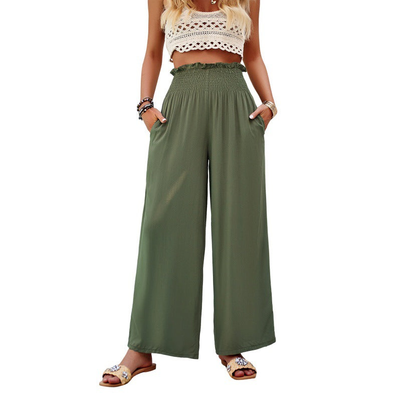 Women's Solid Color Loose Trousers Wholesale Womens Clothing N3824022600036