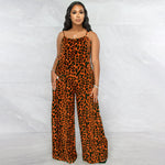 Leopard Print Suspenders Simple Strapless Jumpsuit Wholesale Womens Clothing