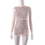 Fashion Letter Print Round Neck Sleeveless T-Shirt Wholesale Womens Tops