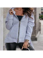 Casual Sport Pocket Zip Hoodie Sweatshirt Wholesale Womens Clothing