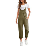 Casual Solid Color Pocket Sling Straight Jumpsuit Wholesale Jumpsuits