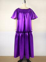 Wholesale Plus Size Clothing Loose Waist U-Neck Commuter Ruffle Sleeve Dress