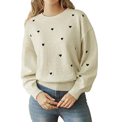 Heart Crew Neck Sweater Wholesale Womens Clothing N3824062800007