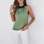Casual Sleeveless Stand Collar Feather Tops Wholesale Womens Clothing N3824022600006