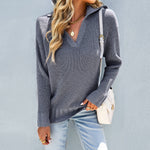 Temperament Long-Sleeved Shirt Collar Sweater Wholesale Womens Tops