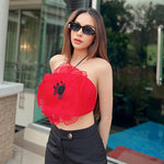 Sexy Hanging Neck Sleeveless Floral Tops Wholesale Womens Tops