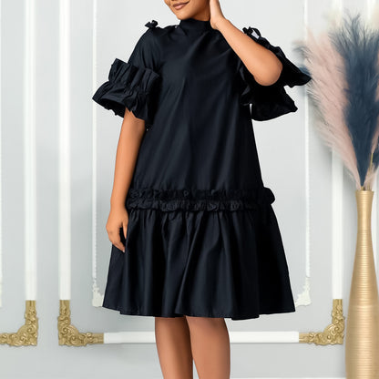 Fashion Solid Color Ruffled A-Line Dresses Wholesale Womens Clothing N3824061200021