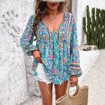 Casual Resort Printed Long Sleeve Shirts Wholesale Womens Clothing N3824040100131