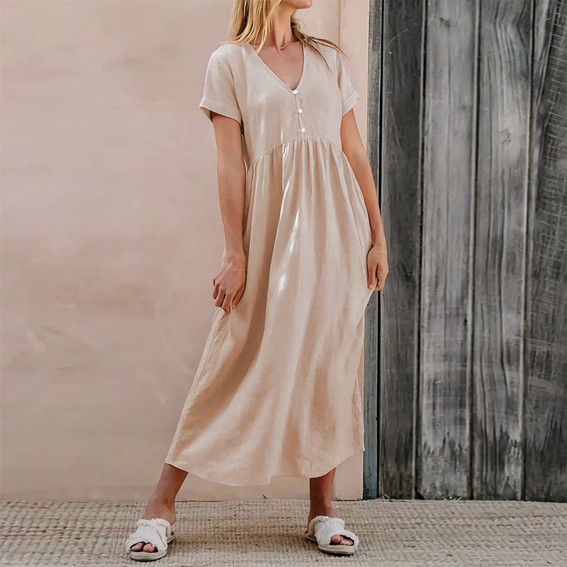 Solid Color Elegant Loose Dress Wholesale Womens Clothing N3824042900072