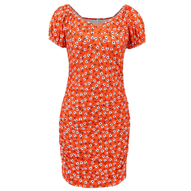 Slim V-Neck Floral Bodycon Dresses Wholesale Womens Clothing N3824052000106