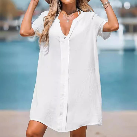 Casual Loose Dresses Seaside Vacation Coverups Beach Dresses Wholesale Womens Clothing N3824081300003