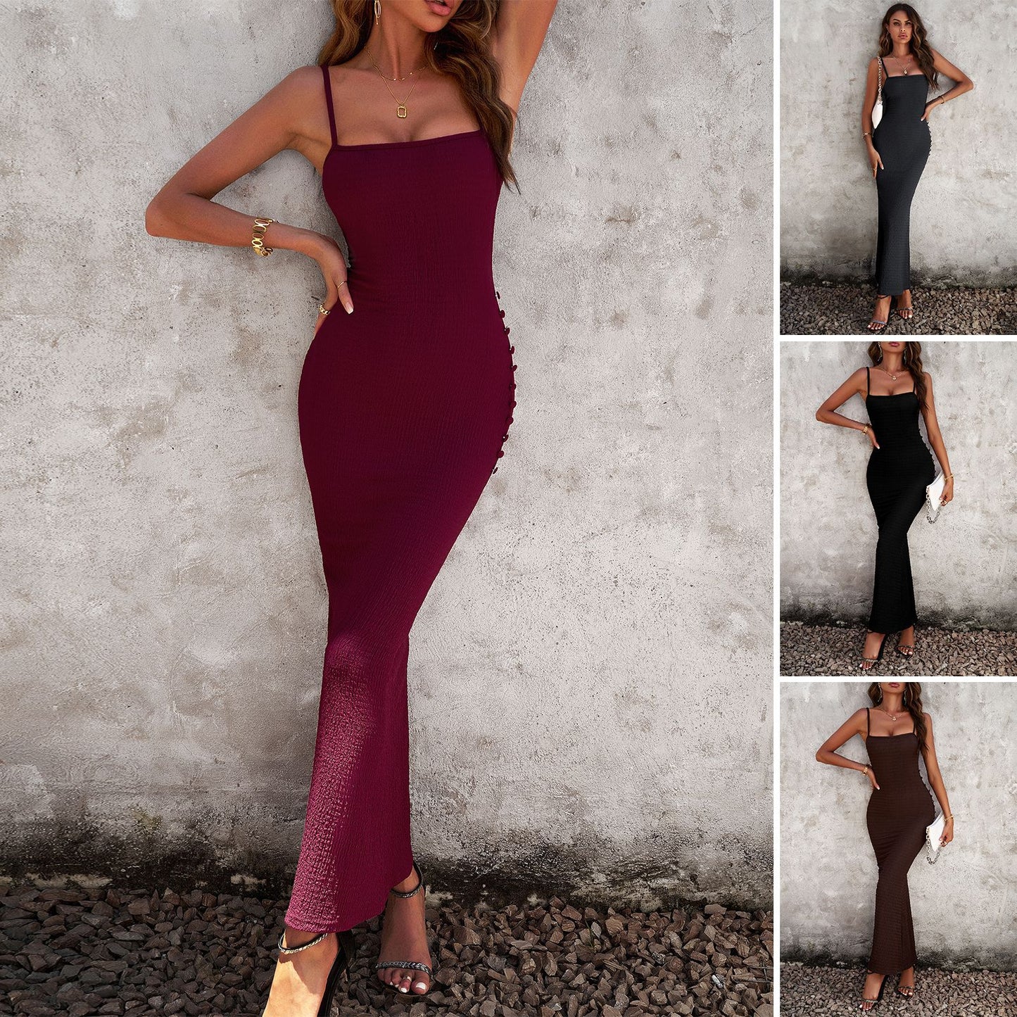 Sexy Sheath Knit Camisole Wrap Dress Wholesale Dresses