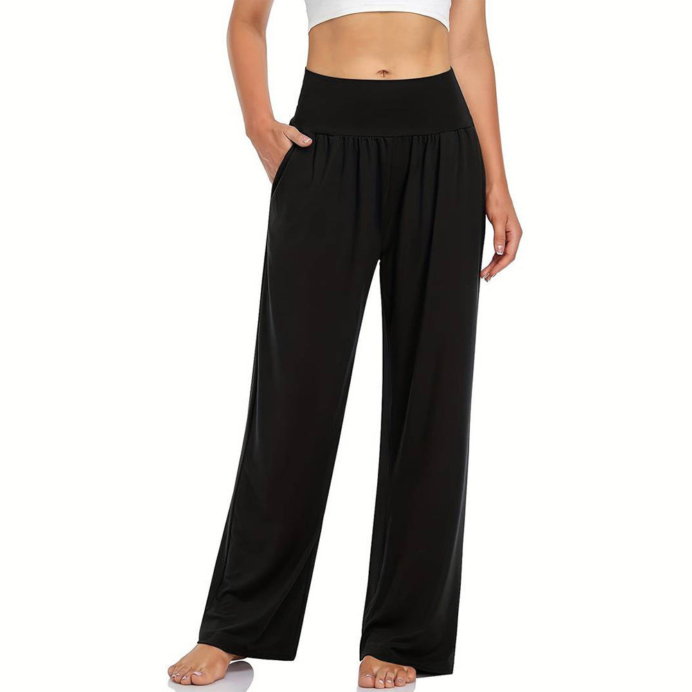 Black Casual Waist Wide-Leg Pants Wholesale Womens Clothing N3824072000225