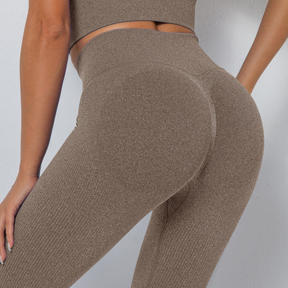 Seamless Knit Thread High Waist Athletic Leggings Wholesale Women'S Bottoms