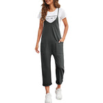 Casual Solid Color Pocket Sling Straight Jumpsuit Wholesale Jumpsuits