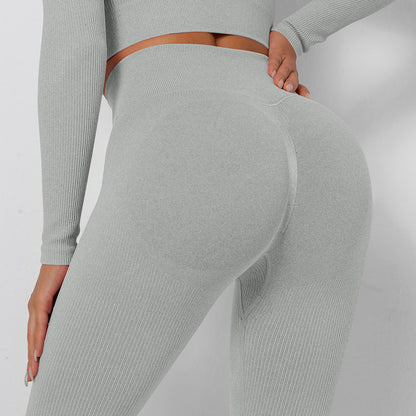 Seamless Knit Thread High Waist Athletic Leggings Wholesale Women'S Bottoms