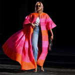 Women's Short Sleeve Round Neck Robe Windbreaker Jackets Wholesale Plus Size Womens Clothing N3823110200078