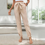 Solid Color Pleated Casual Pants Wholesale Womens Clothing N3824042900070