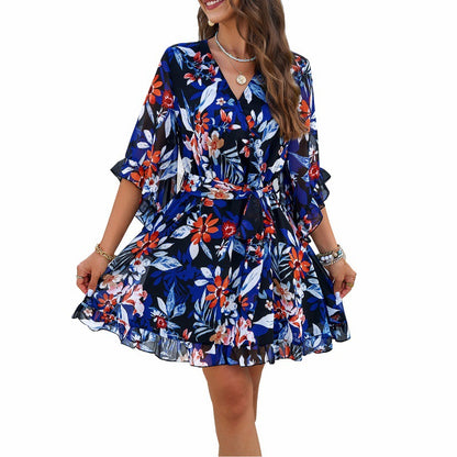 Spring And Summer Casual Floral Strappy Resort Dress Wholesale Womens Clothing N3824022600030