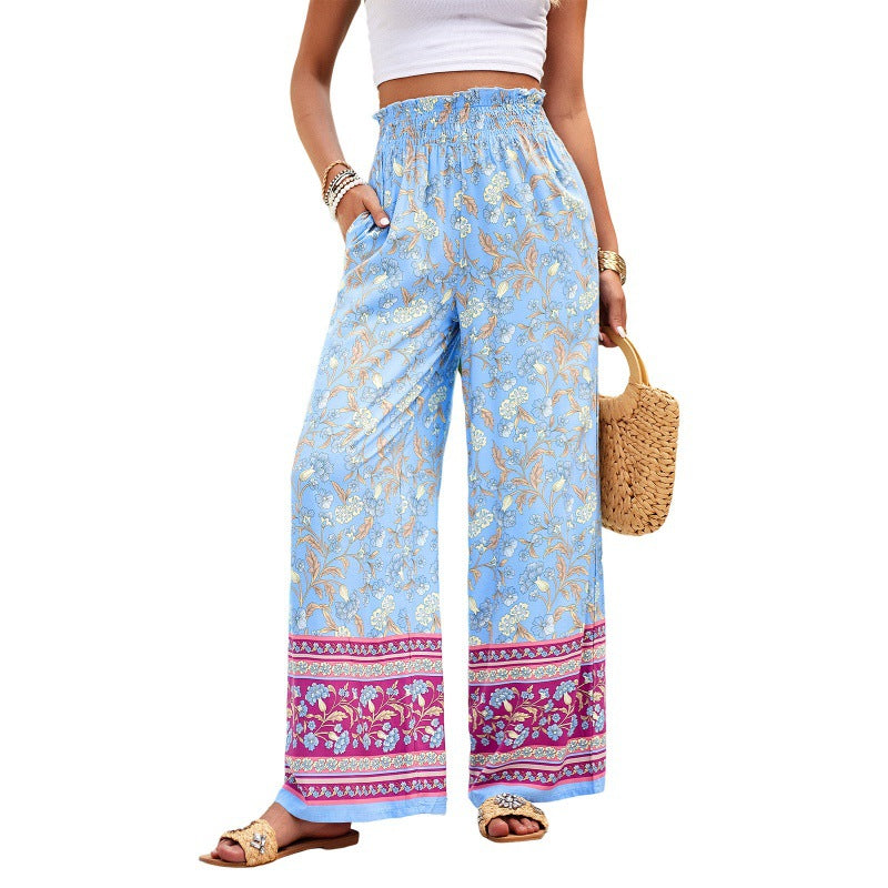 Women's Resort Printed Straight Pants Wholesale Womens Clothing N3824022600037