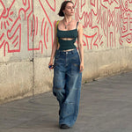 Heavy Industry Zipper Workwear Loose Straight Casual Jeans Wholesale Women'S Bottom