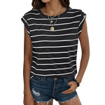 Sleeveless Striped T-Shirts Wholesale Womens Clothing N3824040700307