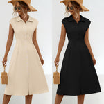 Solid Color Lapel Shirt Dresses Wholesale Womens Clothing N3824042900047