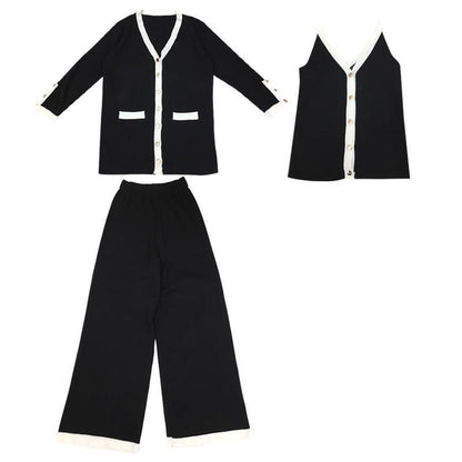 Cardigan Camisole Wide-Leg Pants Casual Suit Wholesale Women'S Clothing