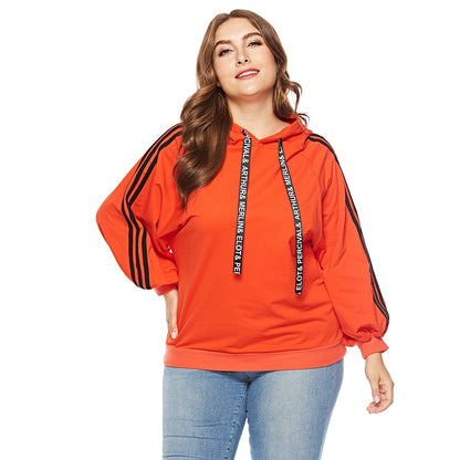 Plus Size Hooded Long Sleeve Loose Sweatshirts Wholesale Womens Clothing N3824080300022