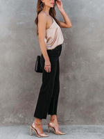 Solid Color Oblique Shoulder Strap Pullover Loose Tank Tops Wholesale Women'S Tops