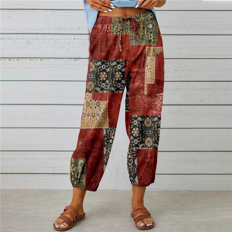 Fashionable Ethnic Print Casual  Cropped Bloomer Pants Wholesale Womens Clothing N3823070300188