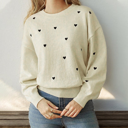 Heart Crew Neck Sweater Wholesale Womens Clothing N3824062800007