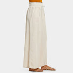 Solid Color Drawstring Wavy Hem High Waist Casual Wide Leg Pants Wholesale Womens Clothing
